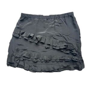 Banana Republic silk ruffle black mini skirt size 8